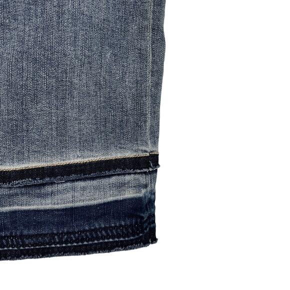 Karl Lagerfeld Paris Denim skirt with button fly and raw, released hem- 6 - Picture 5 of 6